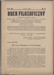 Ruch Filozoficzny 1959-1960, T. 19 nr 1-2