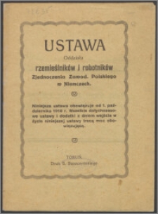 Ustawa Oddziału Rzemieślników i Robotników Zjednoczenia Zawod. Polskiego w Niemczech