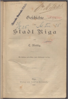 Geschichte der Stadt Riga
