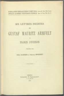 Six letters de Gustaf Mauritz Armfelt à Francis d'Ivernois