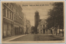 Dirschau, Partie am Markt mit kath. Kirche