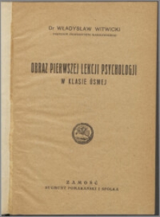 Obraz pierwszej lekcji psychologji w klasie ósmej