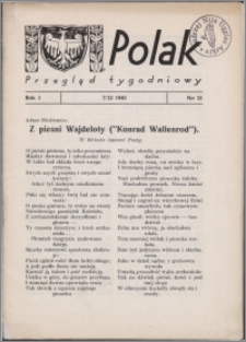 Polak : przegląd tygodniowy 1945.12.07, R. 1 nr 21 + dod. nr 1