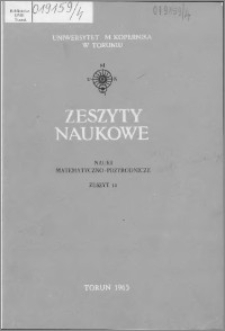 Zeszyty Naukowe Uniwersytetu Mikołaja Kopernika w Toruniu. Nauki Matematyczno-Przyrodnicze. Geografia, z. 4 (11), 1965