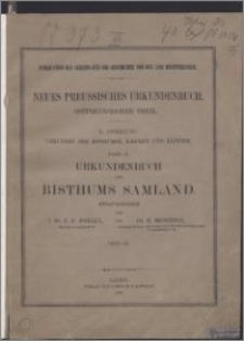 Urkundenbuch des Bisthums Samland