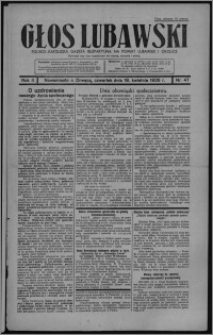 Głos Lubawski : polsko-katolicka gazeta bezpartyjna na powiat lubawski i okolice 1935.04.18, R. 2, nr 47