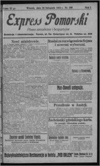 Express Pomorski : pismo niezależne i bezpartyjne 1924.11.18, R. 1, nr 188