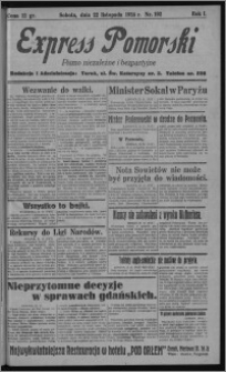 Express Pomorski : pismo niezależne i bezpartyjne 1924.11.22, R. 1, nr 192