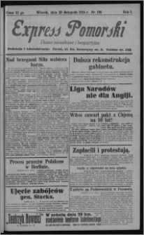 Express Pomorski : pismo niezależne i bezpartyjne 1924.11.25, R. 1, nr 195