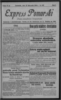 Express Pomorski : pismo niezależne i bezpartyjne 1924.11.27, R. 1, nr 197