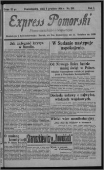 Express Pomorski : pismo niezależne i bezpartyjne 1924.12.01, R. 1, nr 201