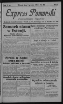 Express Pomorski : pismo niezależne i bezpartyjne 1924.12.02, R. 1, nr 202