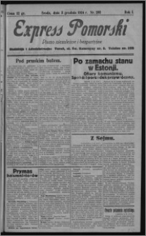 Express Pomorski : pismo niezależne i bezpartyjne 1924.12.03, R. 1, nr 203