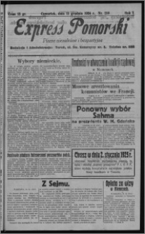 Express Pomorski : pismo niezależne i bezpartyjne 1924.12.11, R. 1, nr 210