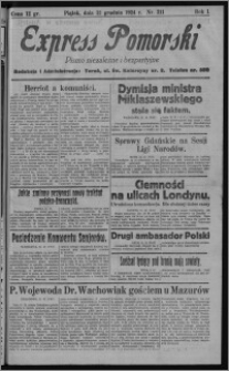 Express Pomorski : pismo niezależne i bezpartyjne 1924.12.12, R. 1, nr 211