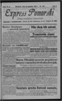 Express Pomorski : pismo niezależne i bezpartyjne 1924.12.14, R. 1, nr 213