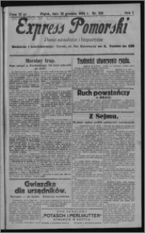 Express Pomorski : pismo niezależne i bezpartyjne 1924.12.19, R. 1, nr 218