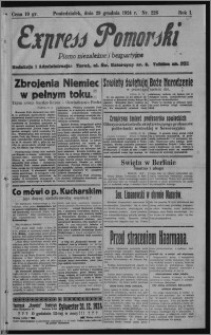 Express Pomorski : pismo niezależne i bezpartyjne 1924.12.29, R. 1, nr 226