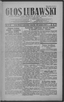 Głos Lubawski : polsko-katolicka gazeta bezpartyjna na powiat lubawski i okolice 1937.04.22, R. 6 [i.e. 4], nr 47