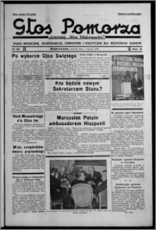 Głos Pomorza : dawniej "Głos Wąbrzeski" : pismo społeczne, gospodarcze, oświatowe i polityczne dla wszystkich stanów 1939.03.07, R. 21, nr 28