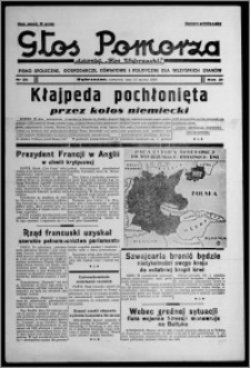 Głos Pomorza : dawniej "Głos Wąbrzeski" : pismo społeczne, gospodarcze, oświatowe i polityczne dla wszystkich stanów 1939.03.23, R. 21, nr 35