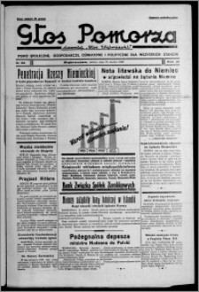 Głos Pomorza : dawniej "Głos Wąbrzeski" : pismo społeczne, gospodarcze, oświatowe i polityczne dla wszystkich stanów 1939.03.25, R. 21, nr 36