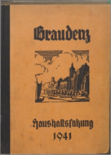 Haushaltssatzung der Stadt Graudenz für das Rechnungsjahr 1941