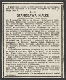 Nekrolog Stanisława Kiałki