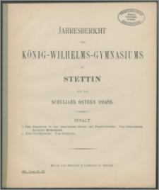 Jahresbericht des König-Wilhelms-Gymnasiums zu Stettin für das Schuljahr Ostern 1894/95