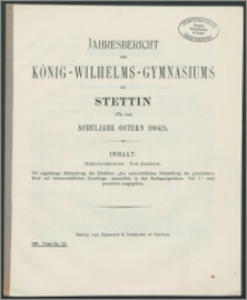 Jahresbericht des König-Wilhelms-Gymnasiums zu Stettin für das Schuljahr Ostern 1904/5