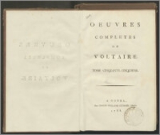 Oeuvres Completes De Voltaire. T. 55, Lettres De L'Imperatrice De Russie Et De M. De Voltaire