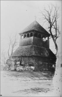 Kleszczele (woj. podlaskie) – dzwonnica cerkwi – reprodukcja zdjęcia sprzed 1939 r.