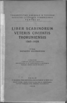 Liber scabinorum Veteris Civitatis Thoruniensis : 1363-1428