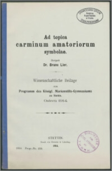 Ad topica carminum amatoriorum symbolae