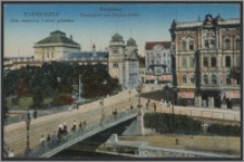 Bydgoszcz Plac teatralny i most gdańska. Bromberg Theaterplatz und Danzigerbrücke