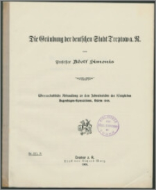Die Gründung der deutschen Stadt Treptow a. R.