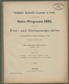Königliches Marienstifts-Gymnasium zu Stettin. Oster-Programm 1883