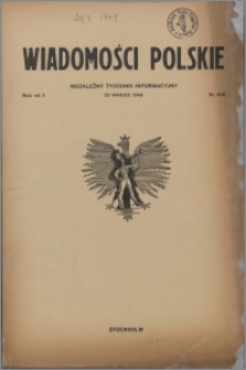 Wiadomości Polskie 1949.03.20, R. 10 nr 9 (408)