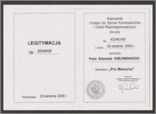 Legitymacja Nr 3534/05