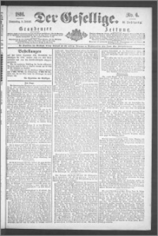 Der Gesellige : Graudenzer Zeitung 1891.01.08, Jg. 65, No. 6