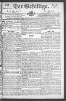 Der Gesellige : Graudenzer Zeitung 1891.01.14, Jg. 65, No. 11