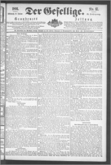 Der Gesellige : Graudenzer Zeitung 1891.01.21, Jg. 65, No. 17
