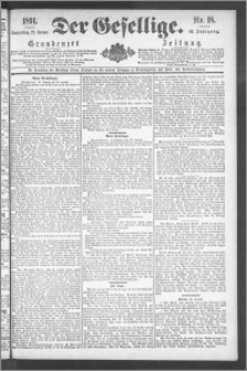 Der Gesellige : Graudenzer Zeitung 1891.01.22, Jg. 65, No. 18