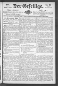 Der Gesellige : Graudenzer Zeitung 1891.02.04, Jg. 65, No. 29