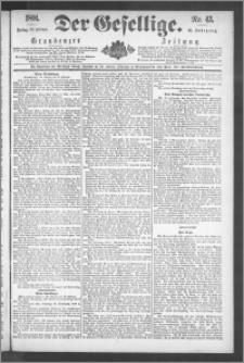 Der Gesellige : Graudenzer Zeitung 1891.02.20, Jg. 65, No. 43