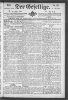 Der Gesellige : Graudenzer Zeitung 1891.02.26, Jg. 65, No. 48