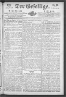 Der Gesellige : Graudenzer Zeitung 1891.04.24, Jg. 65, No. 94