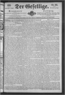 Der Gesellige : Graudenzer Zeitung 1891.08.06, Jg. 66, No. 181