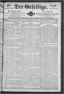 Der Gesellige : Graudenzer Zeitung 1891.08.13, Jg. 66, No. 187