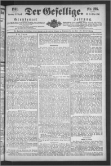 Der Gesellige : Graudenzer Zeitung 1891.08.23, Jg. 66, No. 196